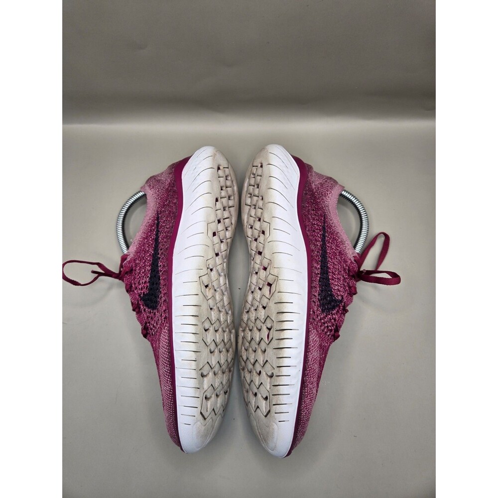 Nike Free RN Flyknit 2018 Shoes Womens 9 Raspberry Red Running Athletic Sneakers - Picture 6 of 8